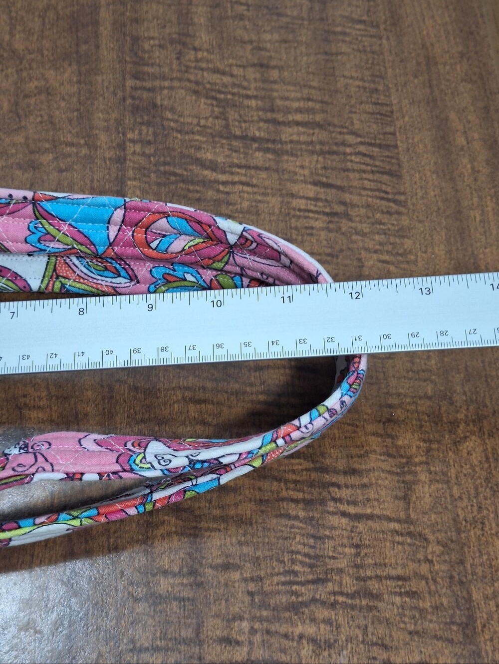 Handmade Quilted Cotton Tote Bag Purse 12X9 In Paisley Floral Pink Blue Pockets - Picture 16 of 16